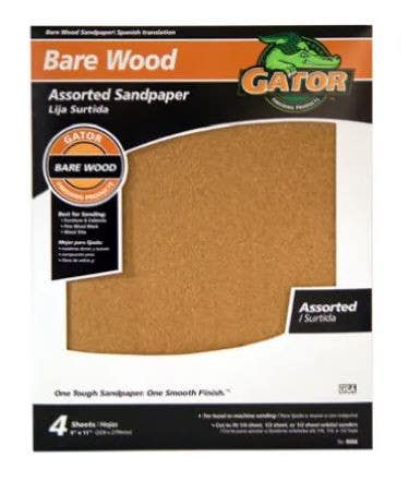 Gator Finishing products 4461 Bare Wood Garnet Sandpaper Assortment, 9 X 11-In., 4-Pk.