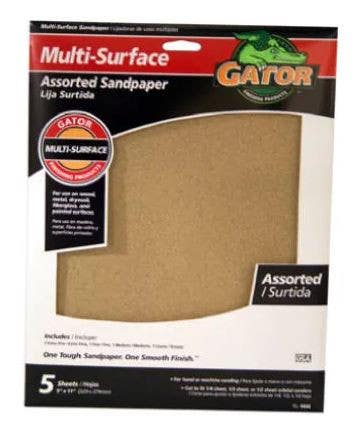 Gator Finishing products 4466 Bare Wood Sandpaper, Super Fine 320-Grit, 9 X 11-In., 5-Ct.
