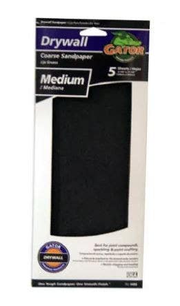 Gator Finishing products 4486 Drywall Paper, Medium Grit, 4-3/8 X 11-In., 5-Pk.