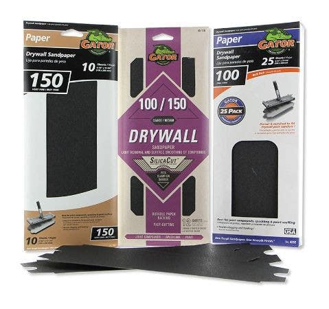 Gator Finishing products 4487 Drywall Paper, Fine 100 Grit, 4.25 X 11.25-In., 5-Pk.