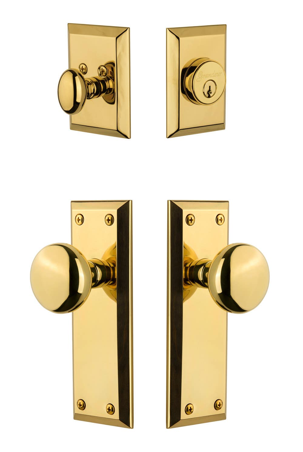 Grandeur Fifth Avenue Plate Knob & Deadbolt Set
