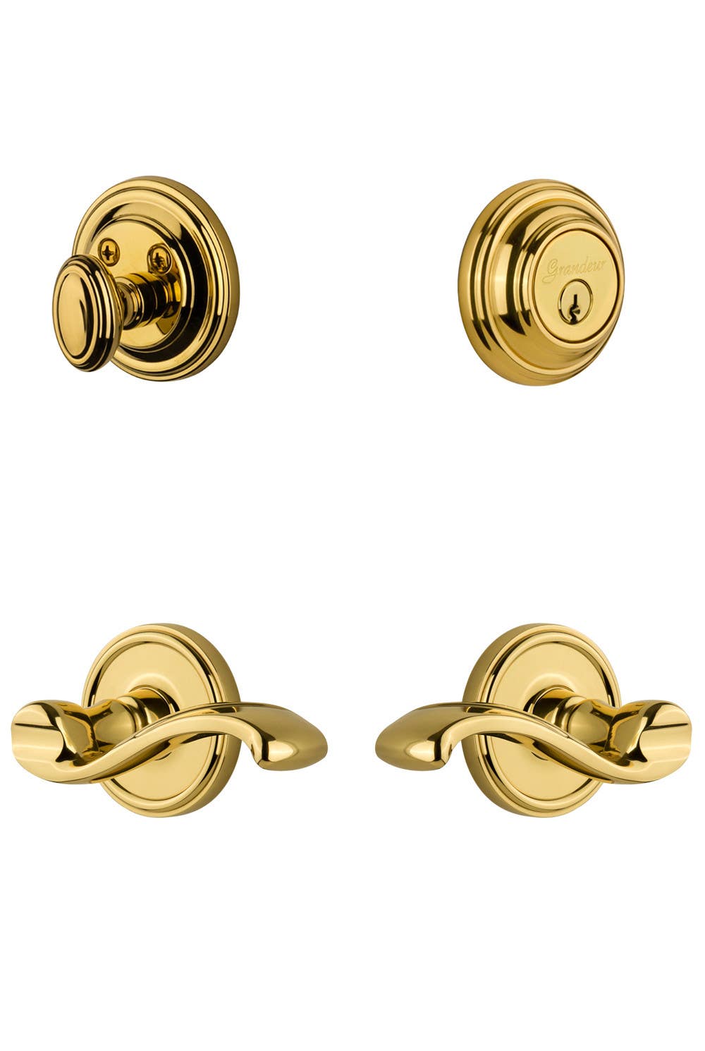 Grandeur Georgetown Rosette w/ Portfino Lever & Matching Deadbolt