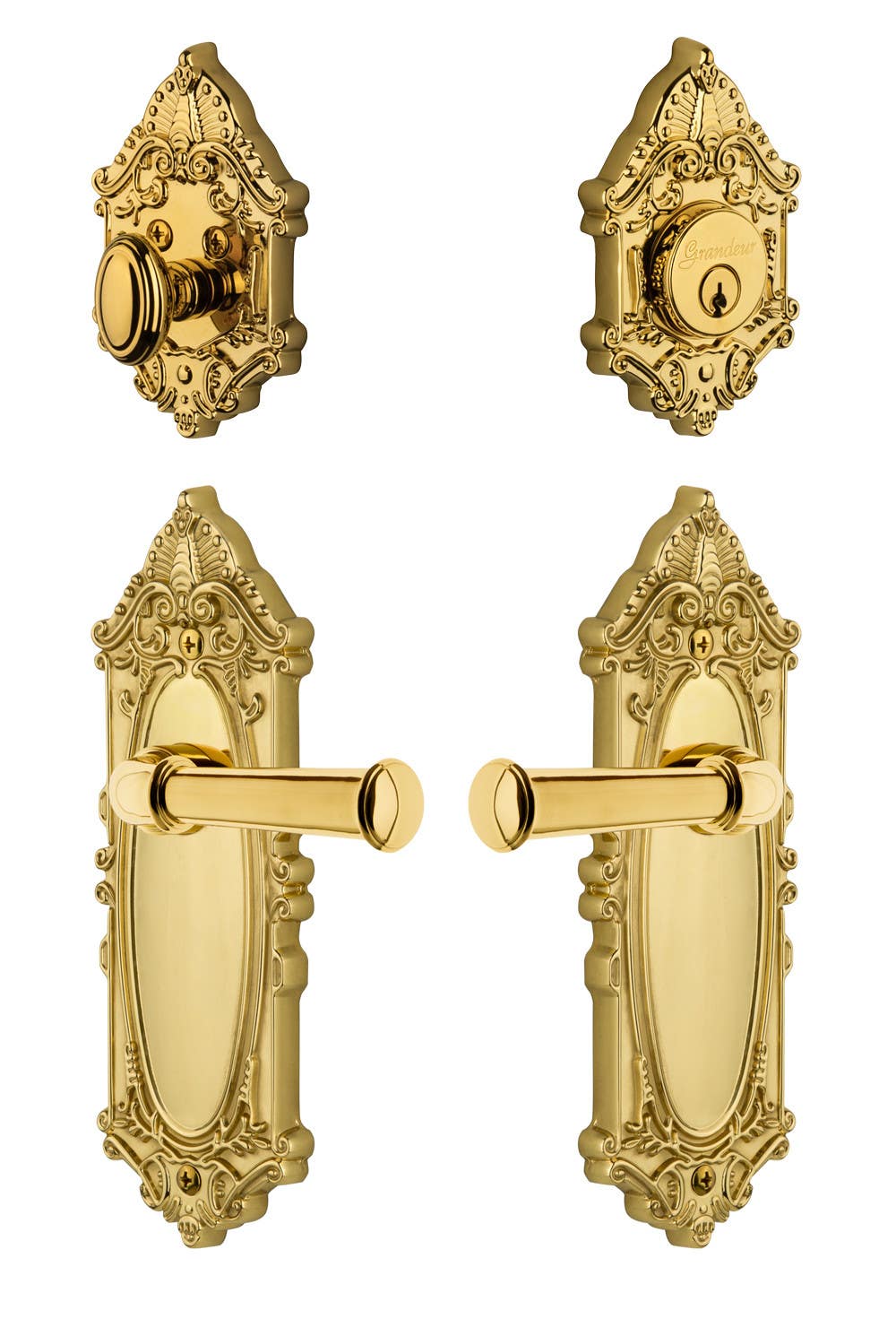 Grandeur Grande Victorian Plate w/ Georgetown Lever & Matching Deadbolt