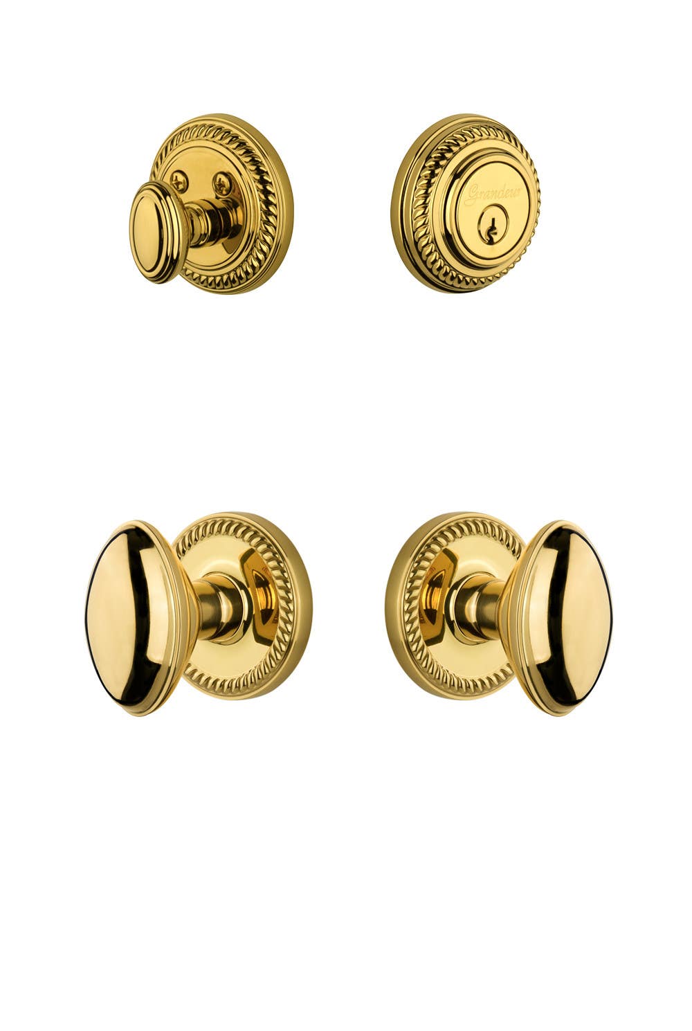 Grandeur Newport Rosette w/ Eden Prairie Knob & Matching Deadbolt