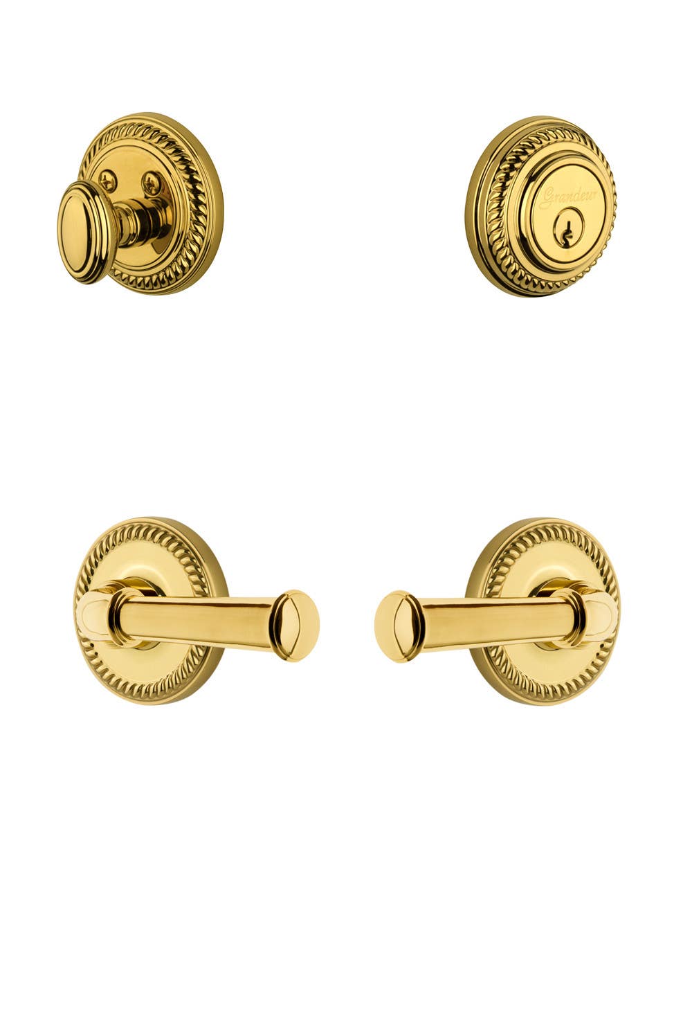 Grandeur Newport Rosette w/ Georgetown Lever & Matching Deadbolt