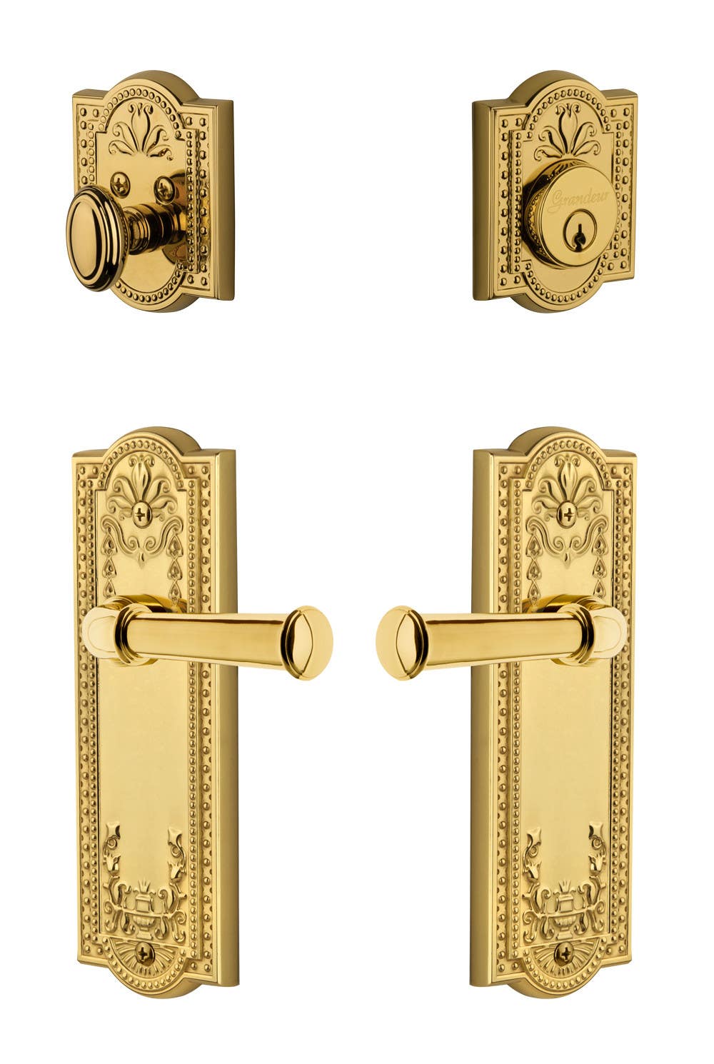 Grandeur Parthenon Plate w/ Georgetown Lever & Matching Deadbolt
