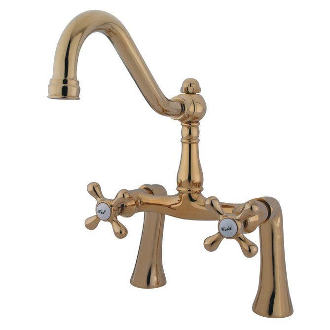 Kingston Brass KS3231BL Restoration Deck Mount Clawfoot Tub Filler