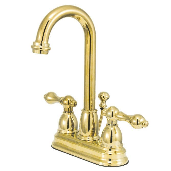Kingston Brass KB361 Restoration Two Handle 4" Centerset Lavatory Faucet w/ Retail Pop-up w/ AL lever handles