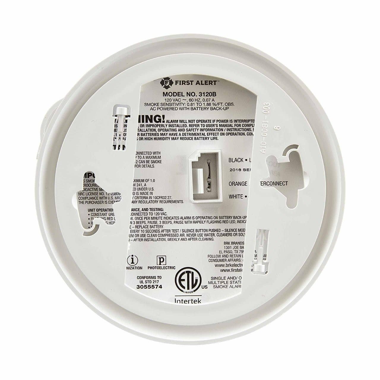 Resideo 3120B Hardwired Dual Sensor Smoke Alarm with Battery Backup