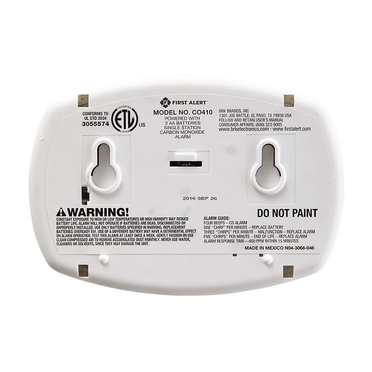Resideo 1039727 Battery Operated Carbon Monoxide Alarm with Backlit Digital Display