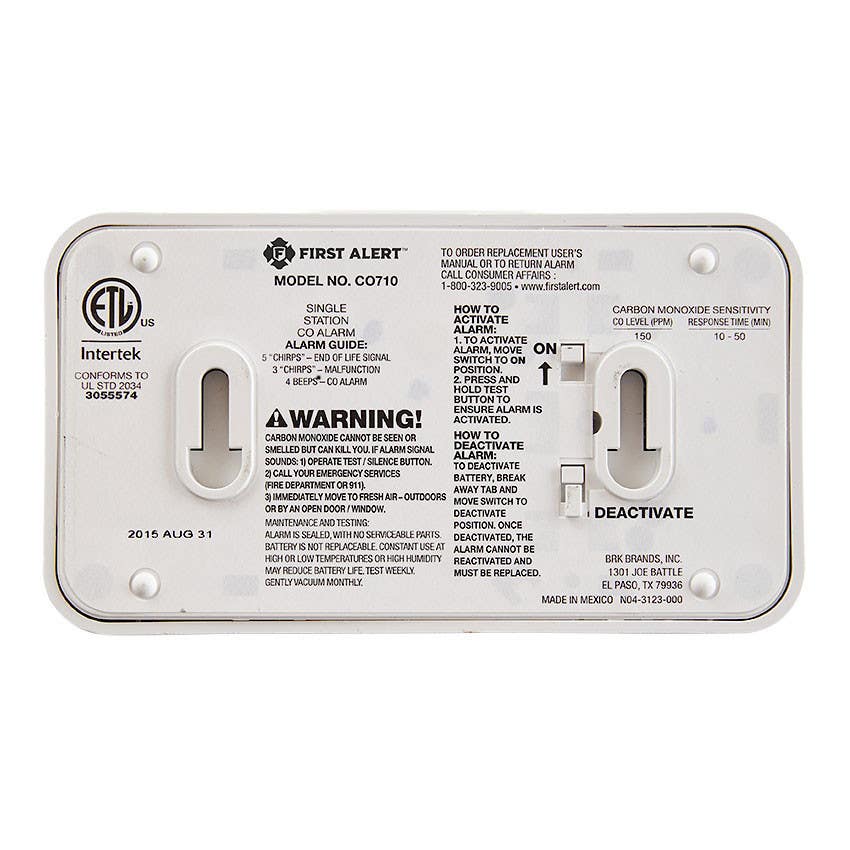 Resideo 1039753 Carbon Monoxide Detector, Temperature Display, 10-Year Battery