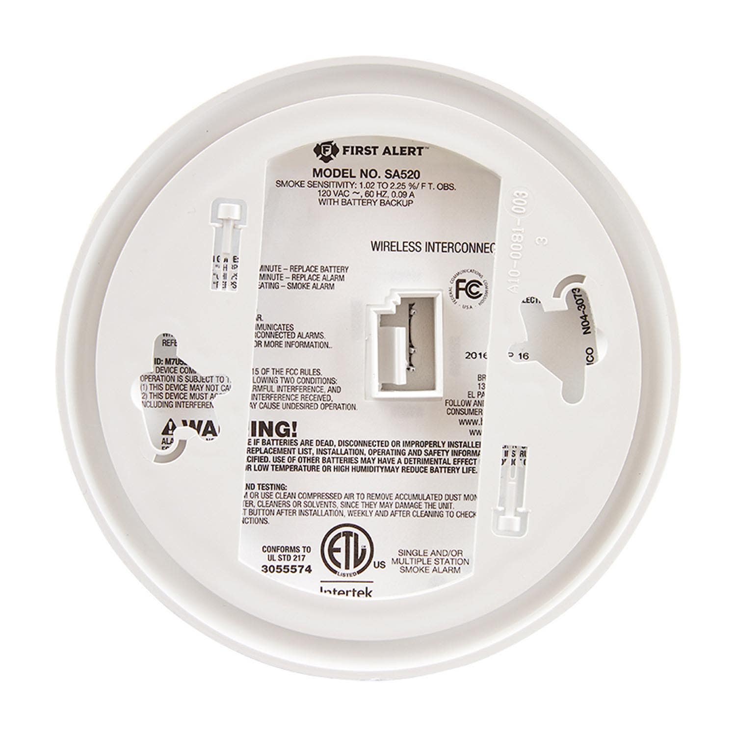 Resideo 1039830 Wireless Interconnect Hardwired Smoke Alarm w/Battery Backup