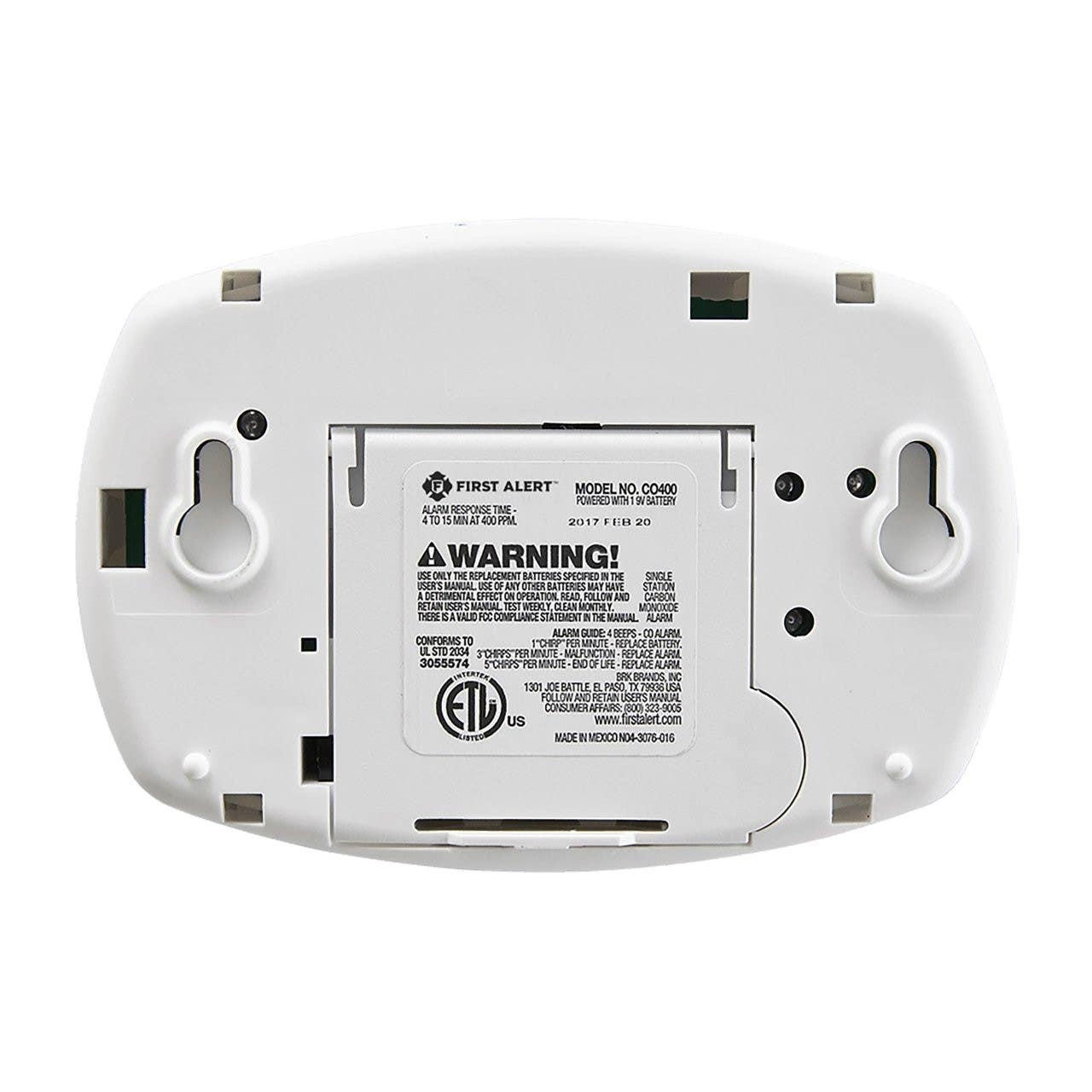 Resideo CO400B6CP Carbon Monoxide Alarm, Battery-Operated, 6-Pk.