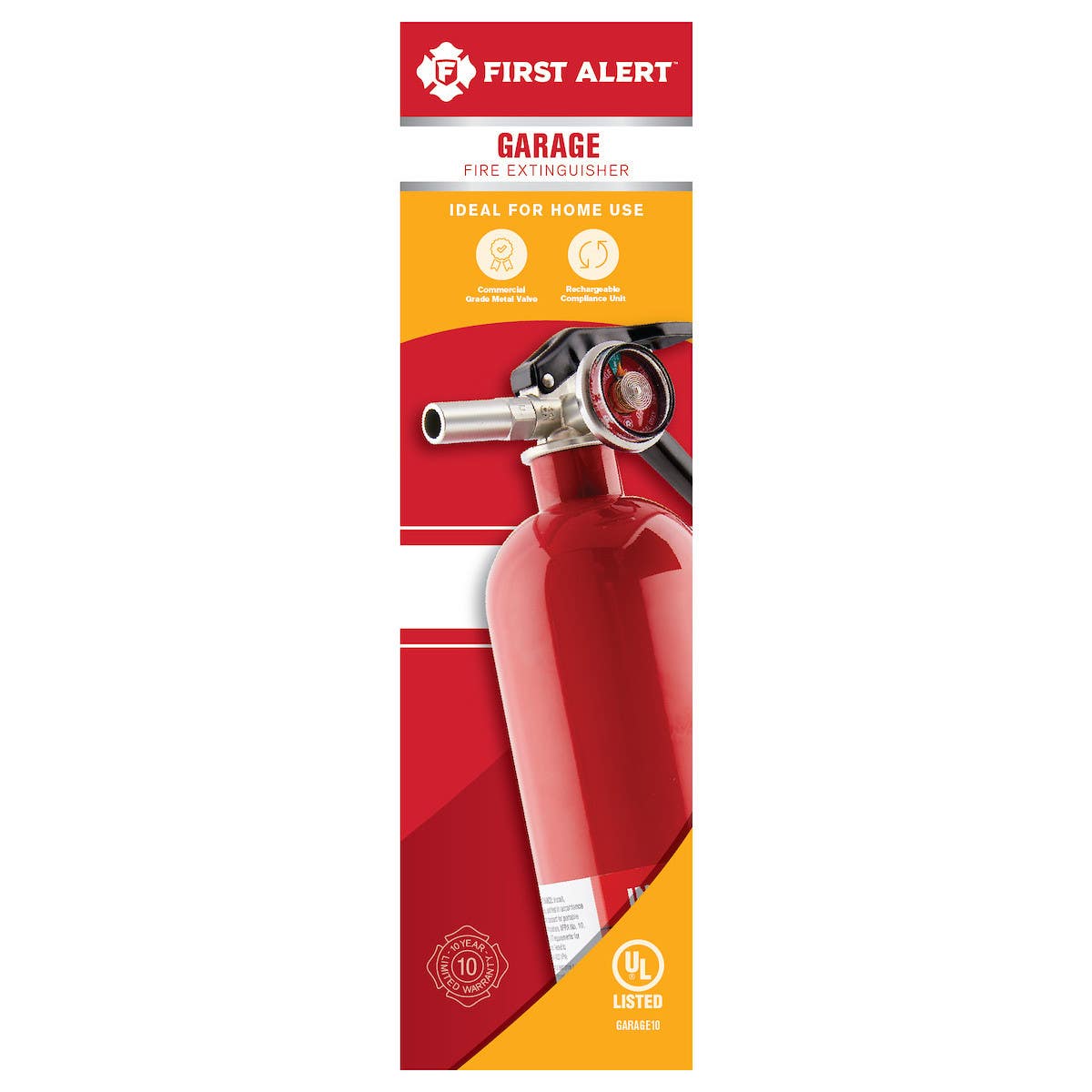 Resideo GARAGE10 Rechargeable Garage Fire Extinguisher, 10-B:C