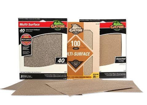 Gator Finishing products 4440 Multi Surface Aluminum Oxide Sandpaper, Coarse 60-Grit, 9 X 11-In., 4-Pk.