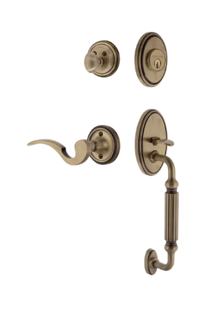 Nostalgic Warehouse CLAMAN_F Grip Classic Plate F Grip Entry Set w/ Manor Lever