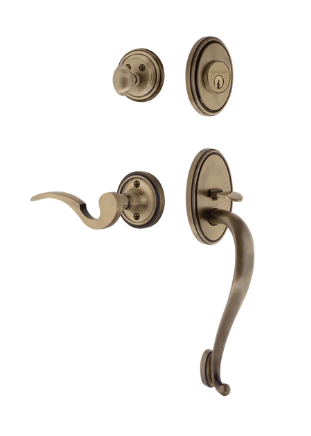 Nostalgic Warehouse CLAMAN_S Grip Classic Plate S Grip Entry Set w/ Manor Lever