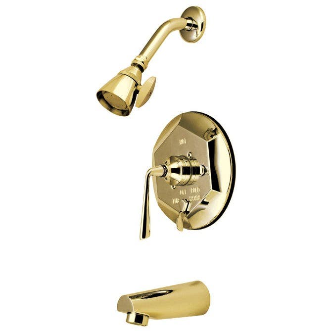 Kingston Brass KB463 Silver Sage Single Handle Tub & Shower Faucet & ZL lever handles