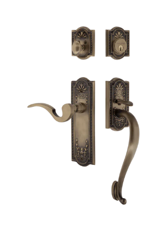 Nostalgic Warehouse MEAMAN_S Grip Meadows Plate S Grip Entry Set w/ Manor Lever