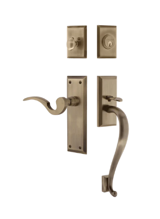 Nostalgic Warehouse NYKMAN_S Grip New York Plate S Grip Entry Set w/ Manor Lever