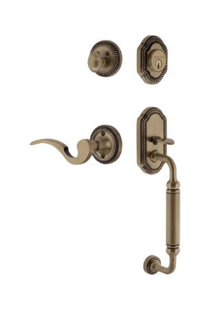 Nostalgic Warehouse ROPMAN_C Grip Rope Plate C Grip Entry Set w/ Manor Lever