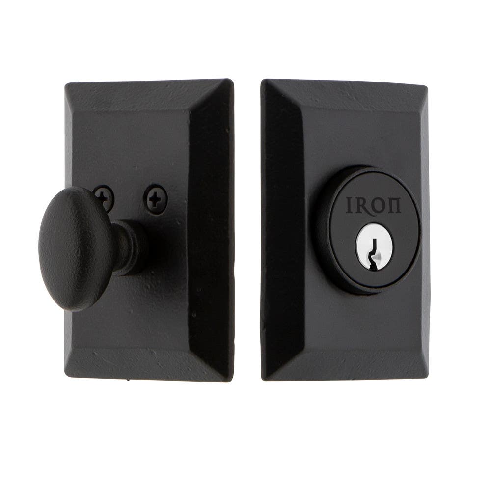 Ageless Iron VALVAL Vale Plate Single Cylinder Deadbolt, Black Iron