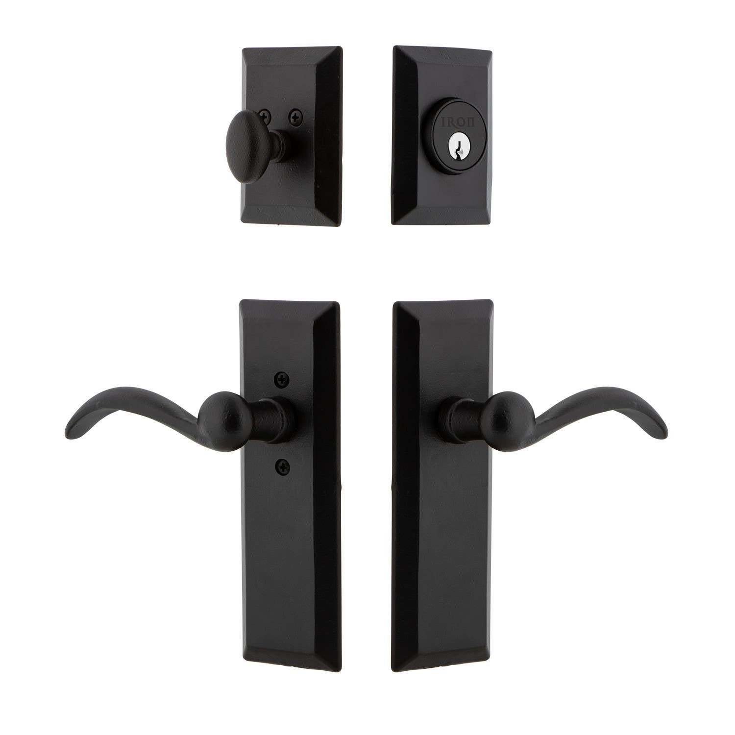 Ageless Iron KEPTIN-68 Keep Long Plate Entry Set w/ Tine Lever, Black Iron