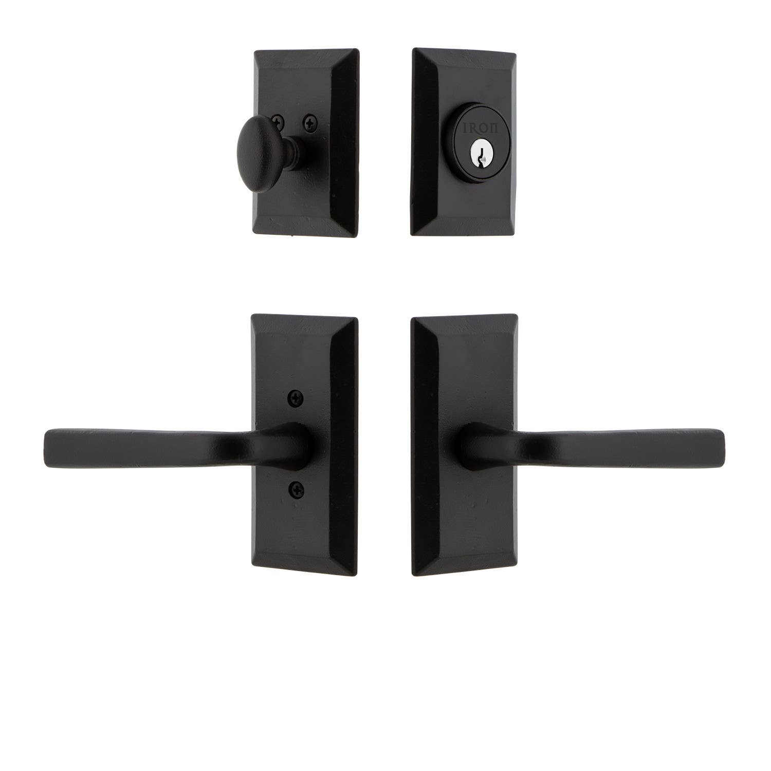 Ageless Iron VALLAN-68 Vale Short Plate Entry Set w/ Lance Lever, Black Iron