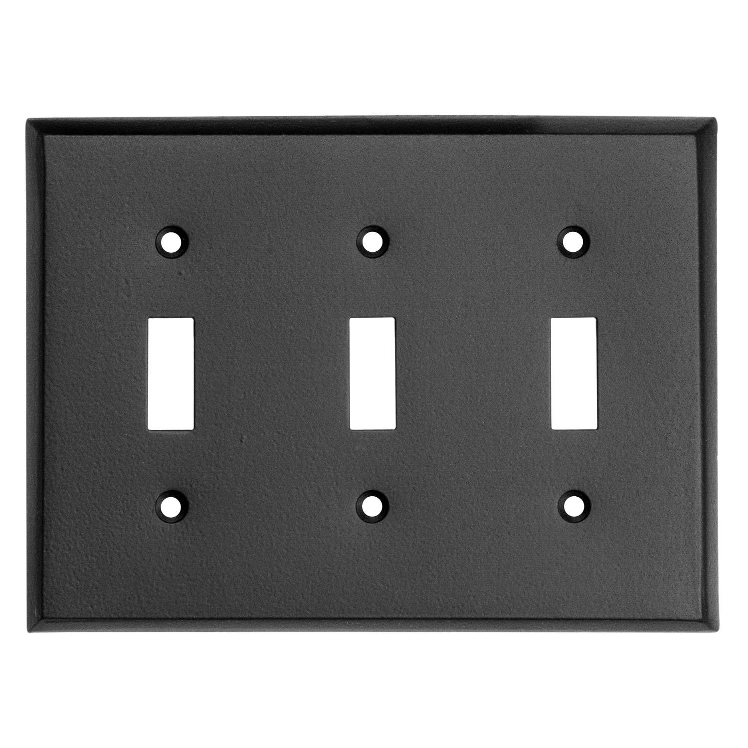 Ageless Iron SWPLTT-3 Triple Toggle Wall Plate In Black Iron