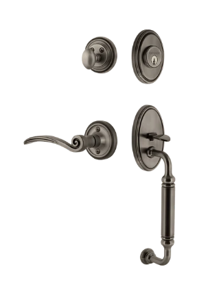 Nostalgic Warehouse CLASWN_C Grip Classic Plate C Grip Entry Set w/ Swan Lever