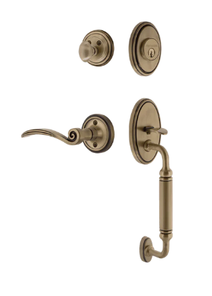 Nostalgic Warehouse CLASWN_F Grip Classic Plate F Grip Entry Set w/ Swan Lever