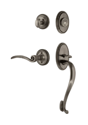 Nostalgic Warehouse CLASWN_S Grip Classic Plate S Grip Entry Set w/ Swan Lever