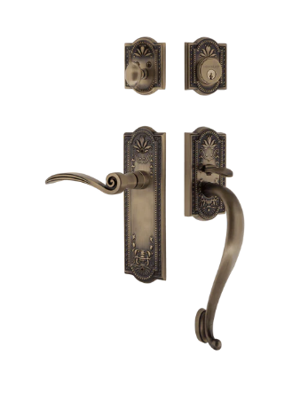 Nostalgic Warehouse MEASWN_S Grip Meadows Plate S Grip Entry Set w/ Swan Lever