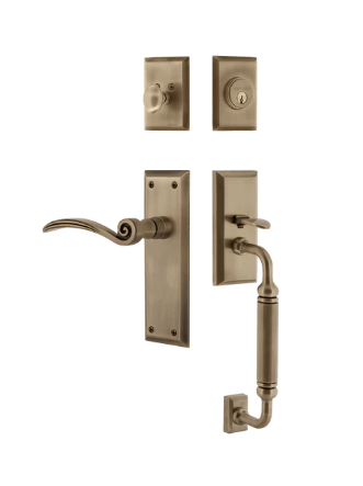 Nostalgic Warehouse NYKSWN_C Grip New York Plate C Grip Entry Set w/ Swan Lever