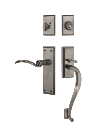 Nostalgic Warehouse NYKSWN_S Grip New York Plate S Grip Entry Set w/ Swan Lever