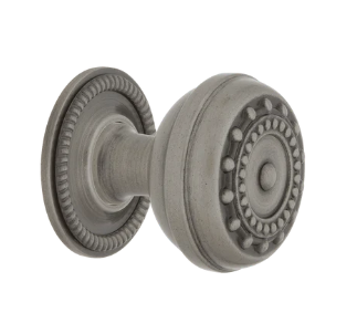 Nostalgic Warehouse CKB_MEA Meadows Brass 1 3/8" Cabinet Knob w/ Rose