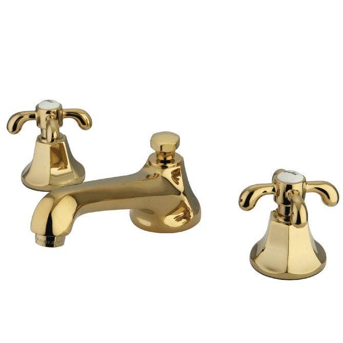Kingston Brass KS446 French Country Two Handle 8" to 16" Widespread Lavatory Faucet w/ Brass Pop-up