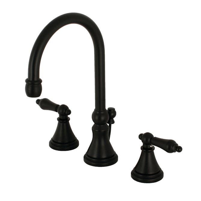 Kingston Brass KS298 Governor Two Handle 8" to 16" Widespread Lavatory Faucet w/ Brass Pop-up