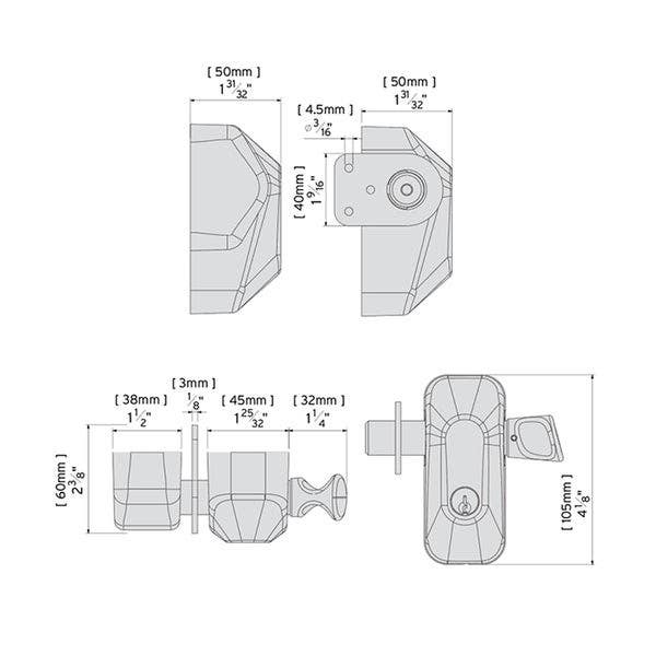 D&D FPBSS PullBolt Security Latch, 316 Stainless Steel