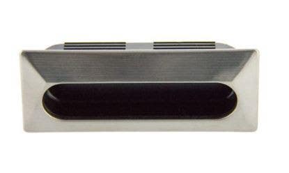 Pride Decor P-675.BK/SS Plastic Recessed Pull, Black with Stainless Steel Face -- Recess is 32mm x 98mm