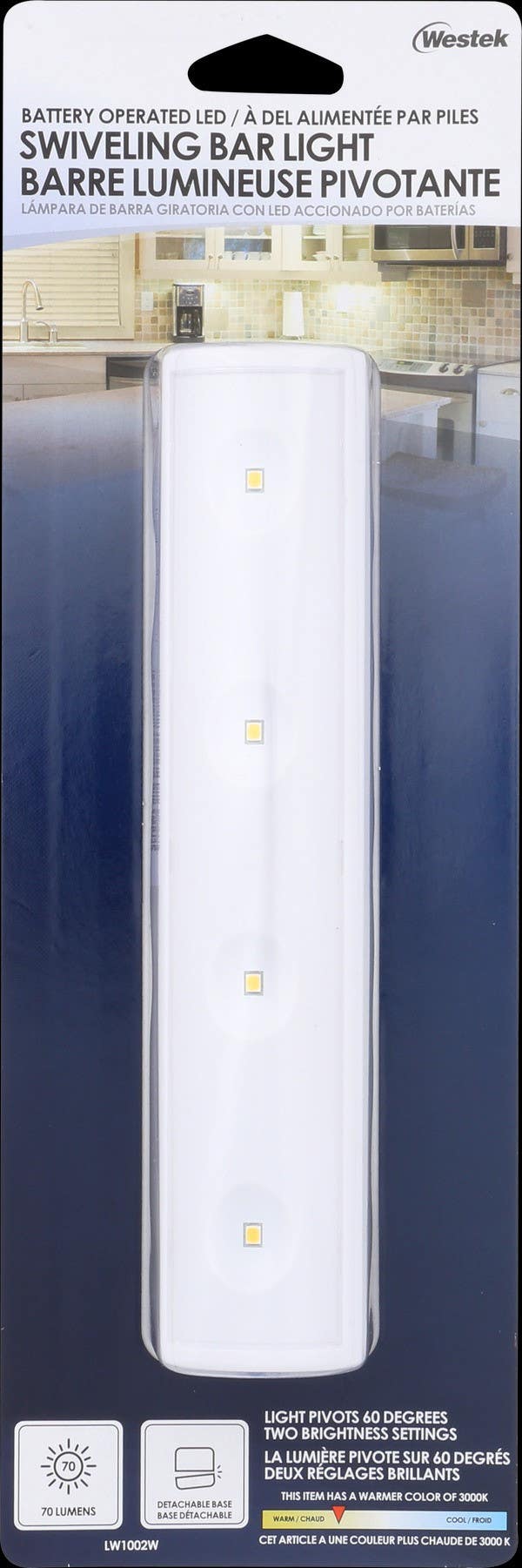 Amertac-Westek LW1002W-T1 Swivel Clamp Bar Light, White