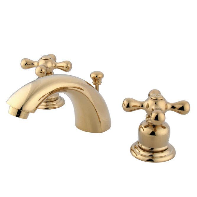 Kingston Brass GKB94 Water Saving Magellan Mini Widespread Lavatory Faucet w/ AX cross handles