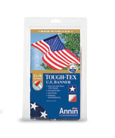 Annin Flagmakers 605003 Tough Tex U.S. Flag, Polyester, 2.5 x 4-ft.