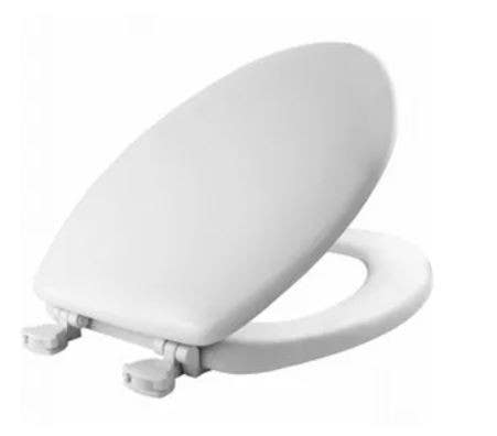 BEMIS 144ECA 000 Elongated Molded Wood Toilet Seat, Easy-Clean & Change  Hinge, White