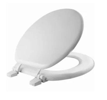 BEMIS 66TT 000 Round Molded Wood Toilet Seat, White