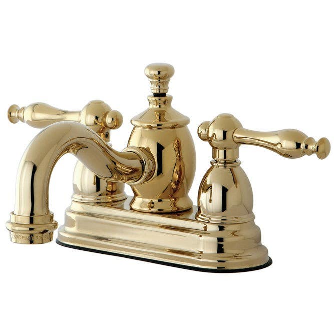 Kingston Brass KS710 4" Centerset Lavatory Faucet w/ Heritage Spout & NL Metal Lever Handle