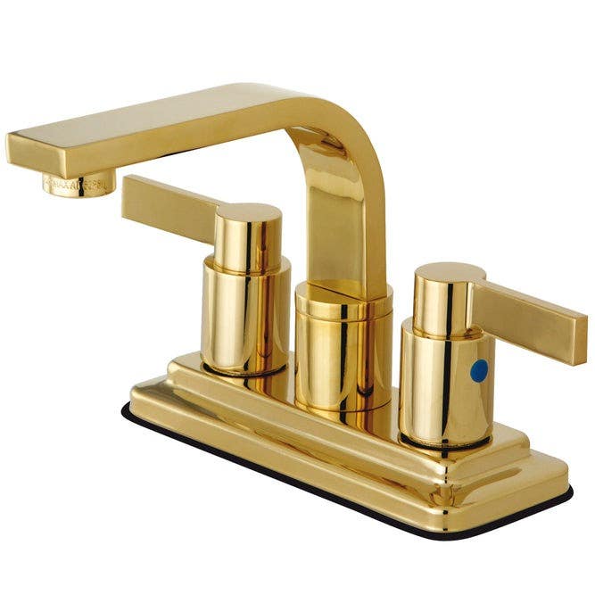 Kingston Brass KB846 NuvoFusion Double Handle 4" Centerset Lavatory Faucet w/ Brass Push-up