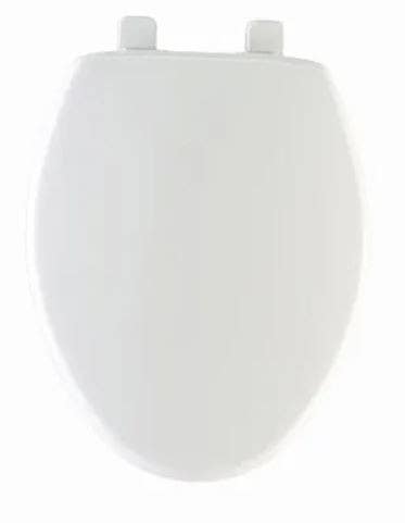 BEMIS 180SLOW 000 Elongated Plastic Toilet Seat, Whisper-Close  Hinge, STA-TITE , White