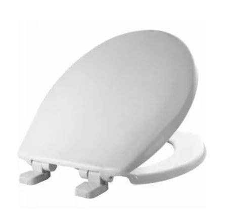 BEMIS 80SLOW 000 Round Plastic Toilet Seat, Whisper-Close  STA-TITE  Hinge, White