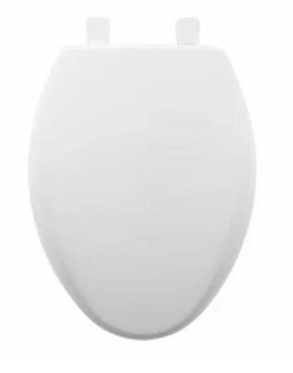 BEMIS 187SLOW000 Toilet Seat, Whisper Close, Elongated, White Plastic
